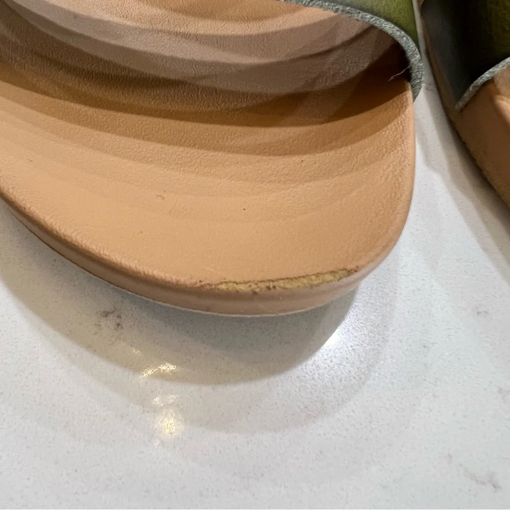 Reef Vista Double Strap Slide Sandals – Green Vegan Leather - Picture 6 of 8